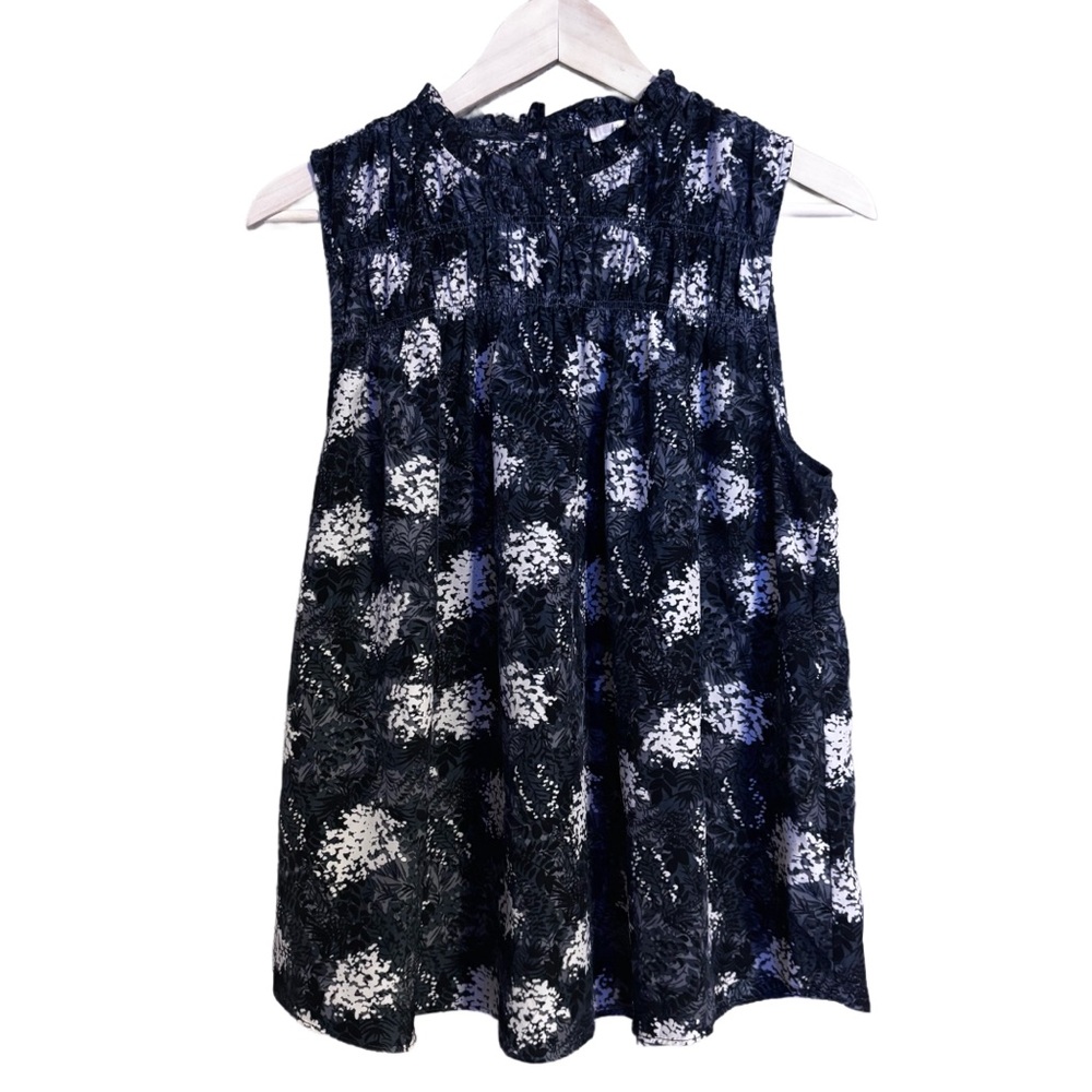 Joie High Neck Baltic Floral Print Relaxed Fit Sleeveless flowy Top Size L